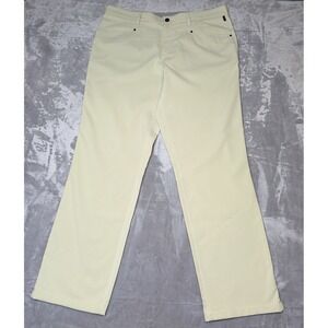 VUGA Golf Pants Men's Size 36 Cream Performance Stretch Flat Front Casual